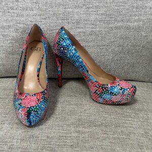 Gianni Bini floral rhinestone platform pumps size 9